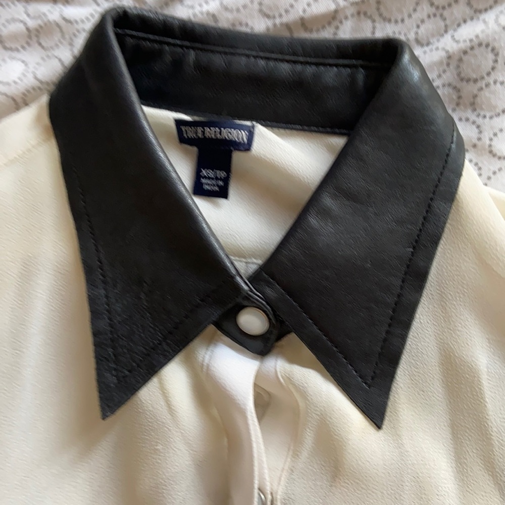 True Religion blazer with leather